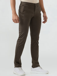 Men Trouser Green Mid Rise