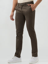 Men Trouser Green Mid Rise