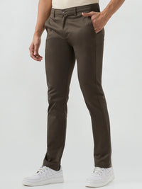 Men Trouser Green Mid Rise