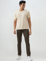 Men Trouser Green Mid Rise