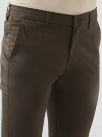 Men Trouser Green Mid Rise