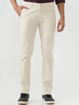 Men Trouser Beige Mid Rise