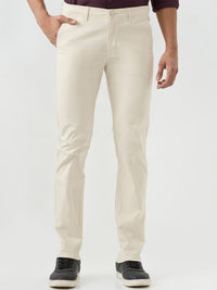 Men Trouser Beige Mid Rise