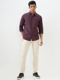 Men Trouser Beige Mid Rise