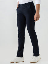 Men Trouser Dark Navy Mid Rise