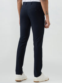 Men Trouser Dark Navy Mid Rise