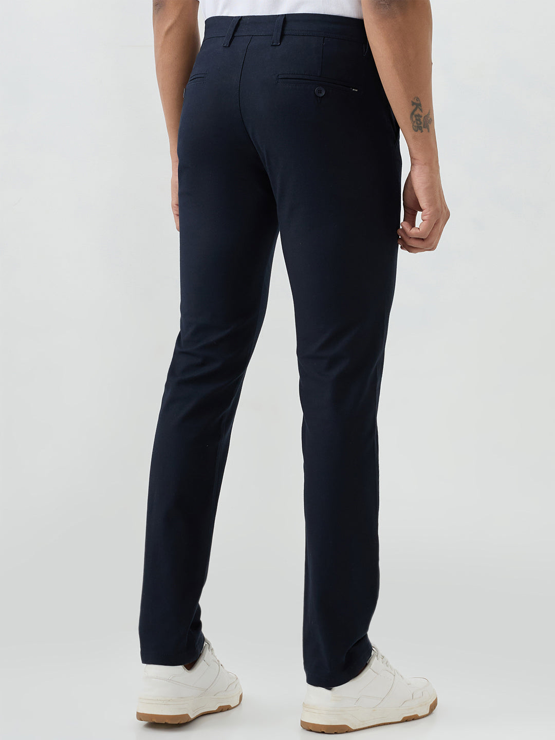 Men Trouser Dark Navy Mid Rise