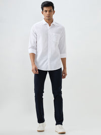 Men Trouser Dark Navy Mid Rise