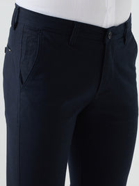 Men Trouser Dark Navy Mid Rise
