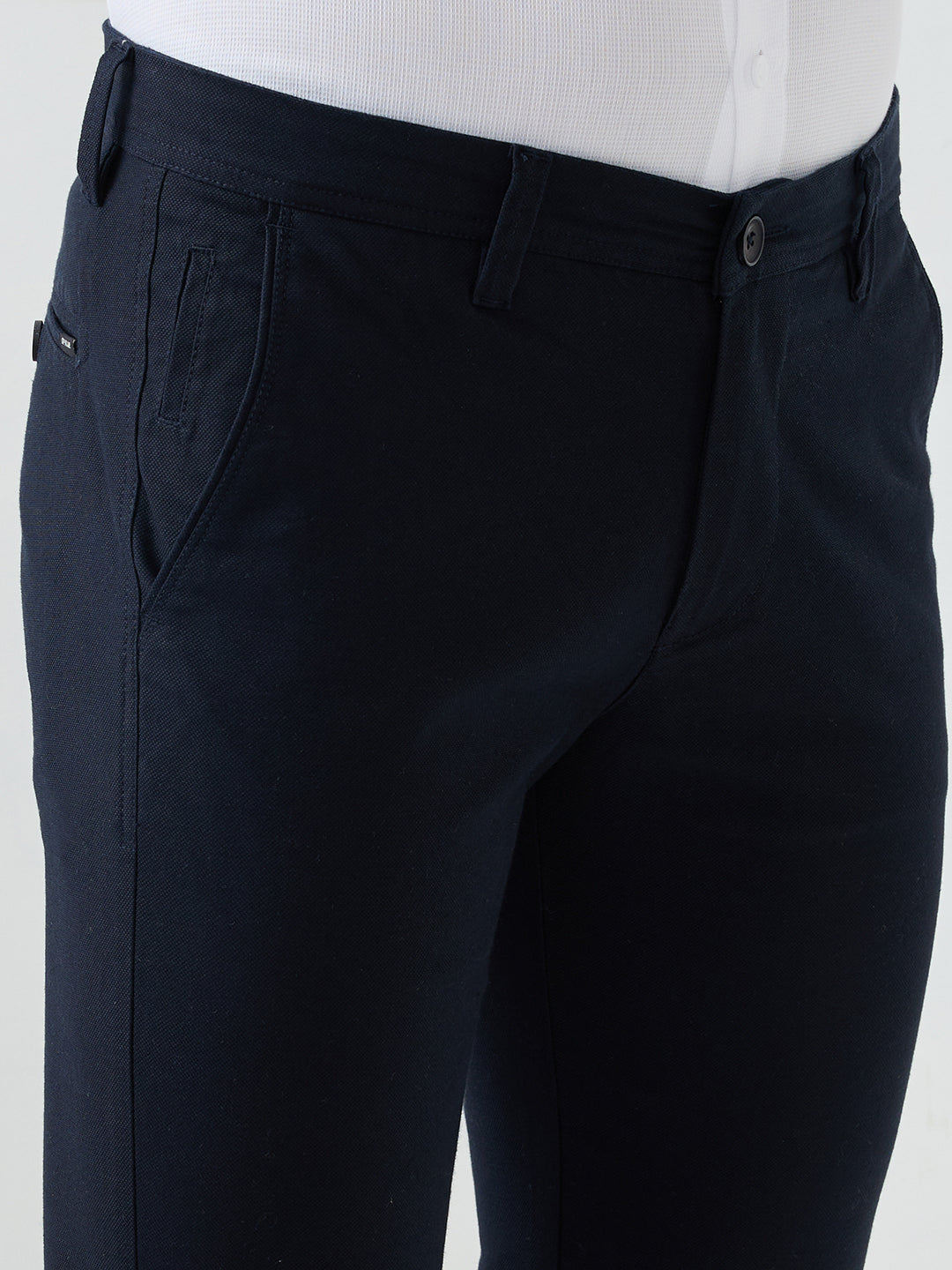 Men Trouser Dark Navy Mid Rise