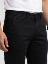 Men Trouser Regular Fit Jet Black Mid Rise