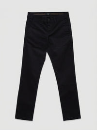 Men Trouser Regular Fit Jet Black Mid Rise