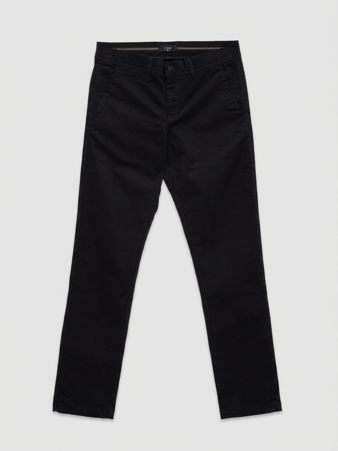 Men Trouser Regular Fit Jet Black Mid Rise