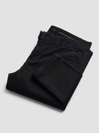 Men Trouser Regular Fit Jet Black Mid Rise