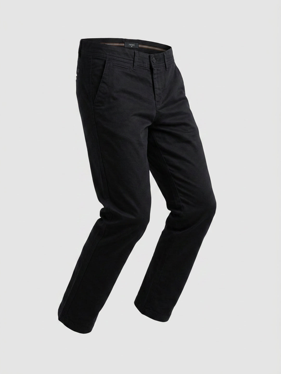 Men Trouser Regular Fit Jet Black Mid Rise
