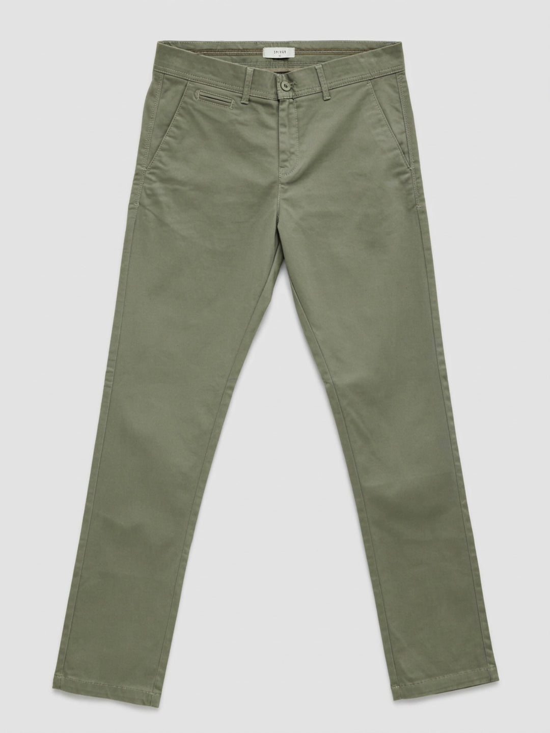 Men Trouser Regular Fit Green Mid Rise
