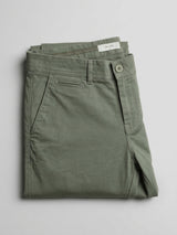 Men Trouser Regular Fit Green Mid Rise