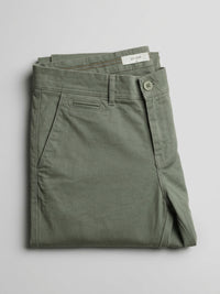 Men Trouser Regular Fit Green Mid Rise