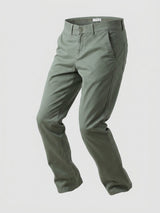 Men Trouser Regular Fit Green Mid Rise