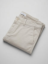 Men Trouser Regular Fit Beige Mid Rise
