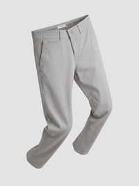Men Trouser Regular Fit Beige Mid Rise