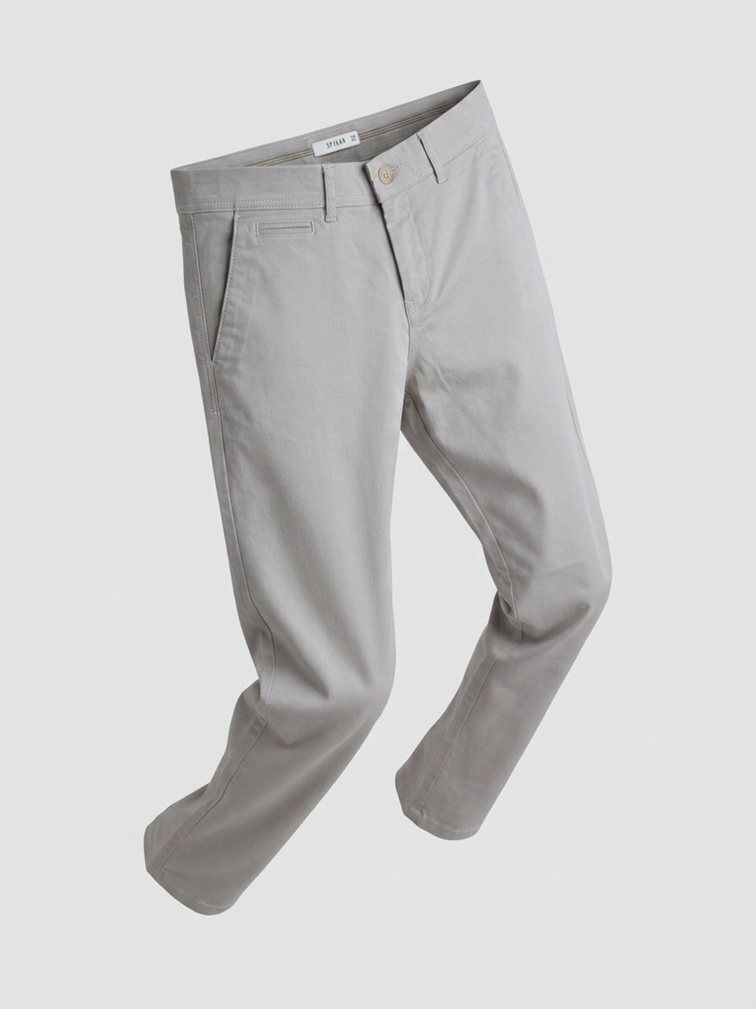Men Trouser Regular Fit Beige Mid Rise