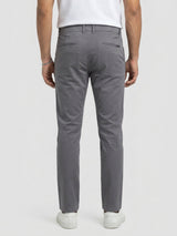 Men Trouser Regular Fit Grey Mid Rise