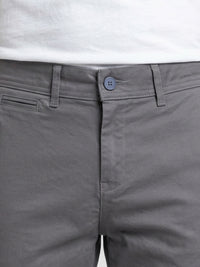 Men Trouser Regular Fit Grey Mid Rise