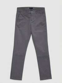 Men Trouser Regular Fit Grey Mid Rise
