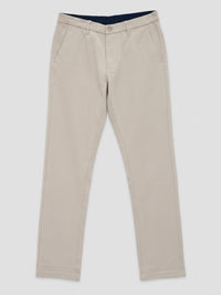 Men Trouser Regular Fit Beige Mid Rise