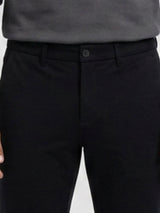 Men Trouser Regular Fit Jet Black Mid Rise