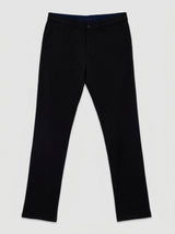 Men Trouser Regular Fit Jet Black Mid Rise