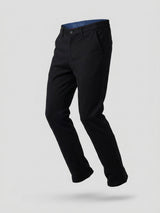 Men Trouser Regular Fit Jet Black Mid Rise
