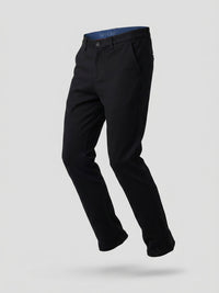 Men Trouser Regular Fit Jet Black Mid Rise
