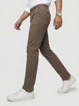 Men Trouser Regular Fit Grey Mid Rise