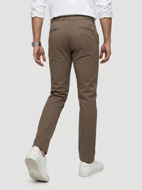 Men Trouser Regular Fit Grey Mid Rise