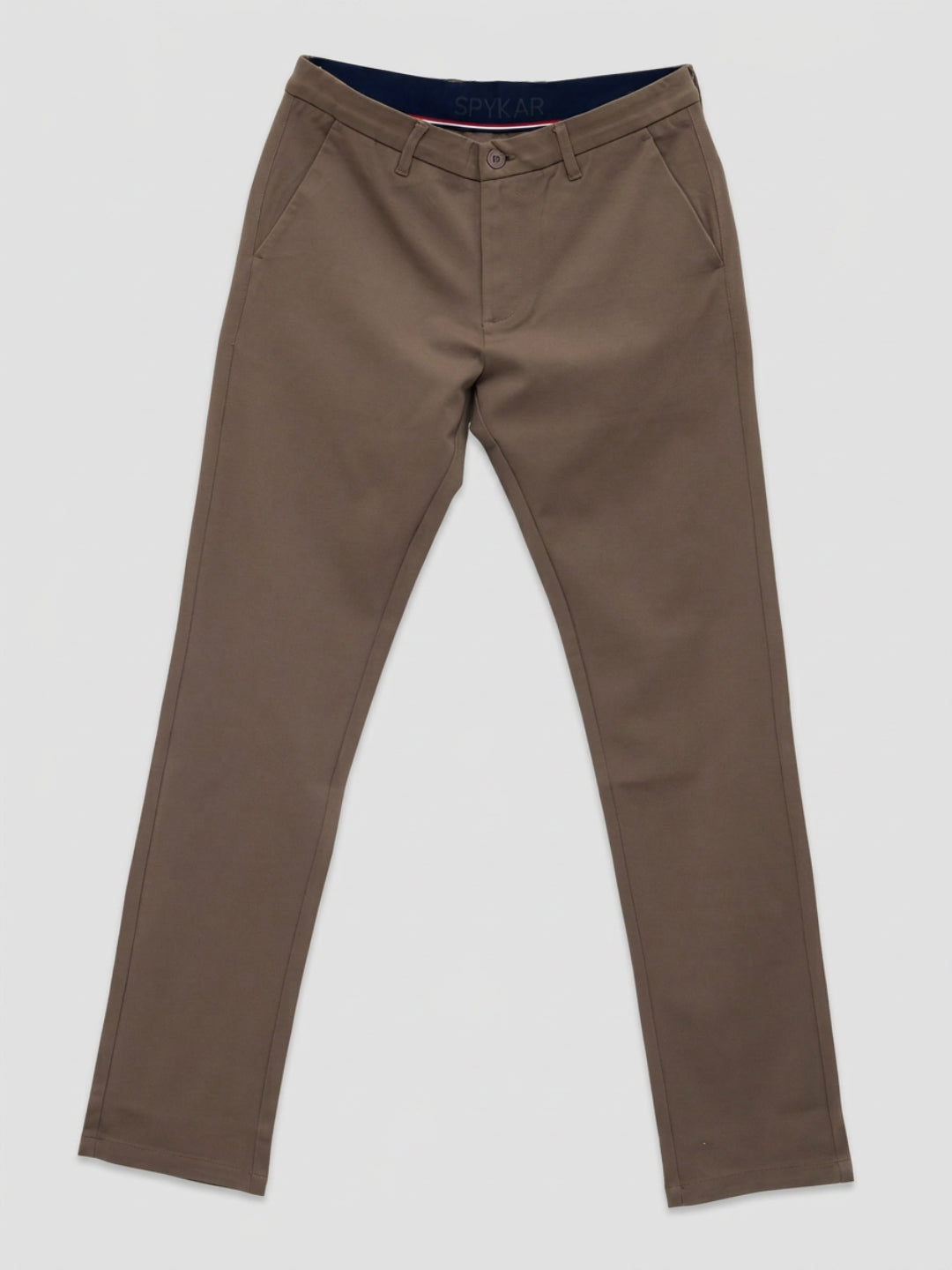 Men Trouser Regular Fit Grey Mid Rise