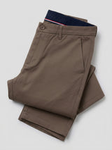 Men Trouser Regular Fit Grey Mid Rise