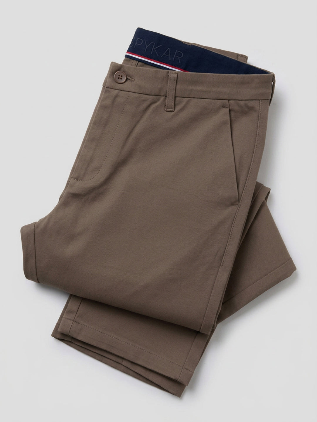 Men Trouser Regular Fit Grey Mid Rise