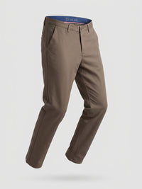 Men Trouser Regular Fit Grey Mid Rise