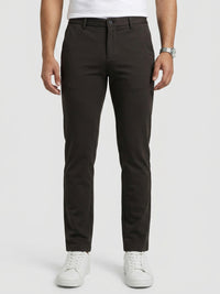Men Trouser Regular Fit Green Mid Rise