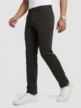 Men Trouser Regular Fit Green Mid Rise