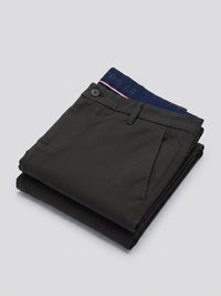 Men Trouser Regular Fit Green Mid Rise