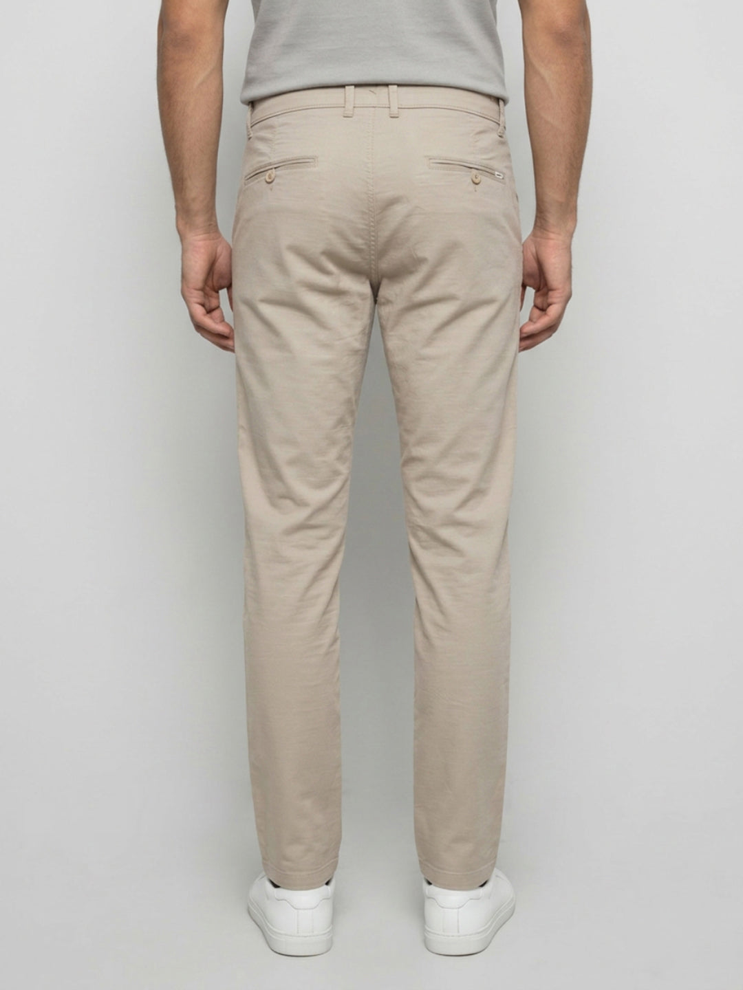 Men Trouser Regular Fit Brown Mid Rise