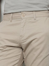 Men Trouser Regular Fit Brown Mid Rise