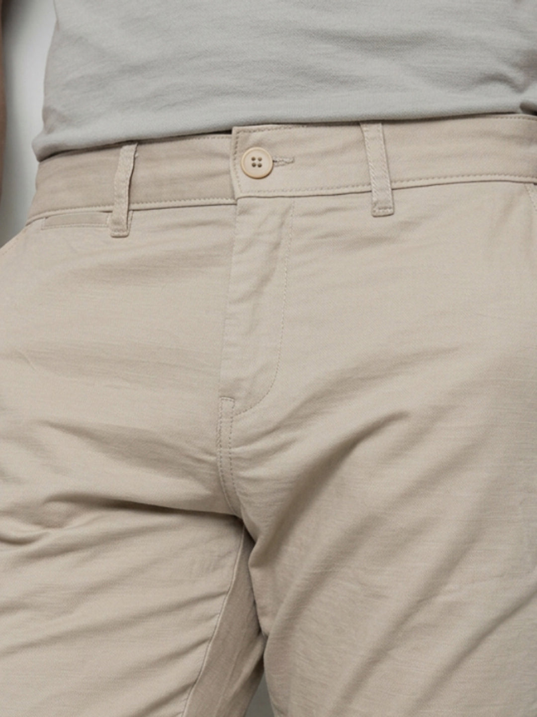 Men Trouser Regular Fit Brown Mid Rise