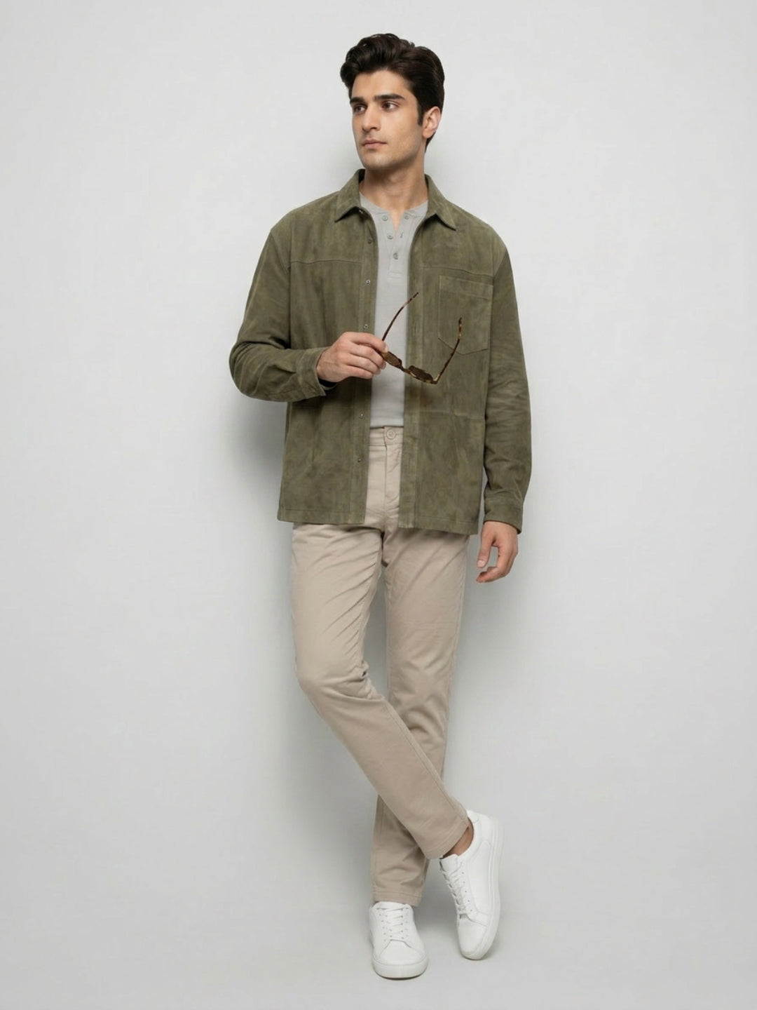 Men Trouser Regular Fit Brown Mid Rise