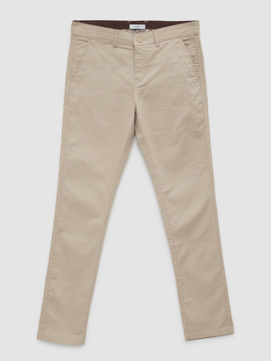 Men Trouser Regular Fit Brown Mid Rise
