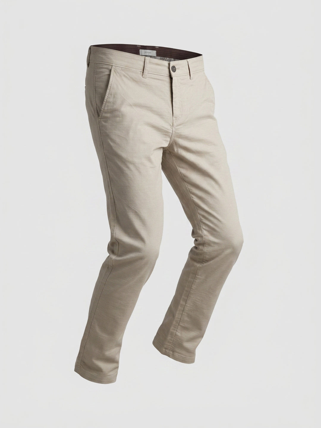 Men Trouser Regular Fit Brown Mid Rise