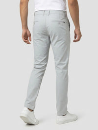 Men Trouser Regular Fit Grey Mid Rise